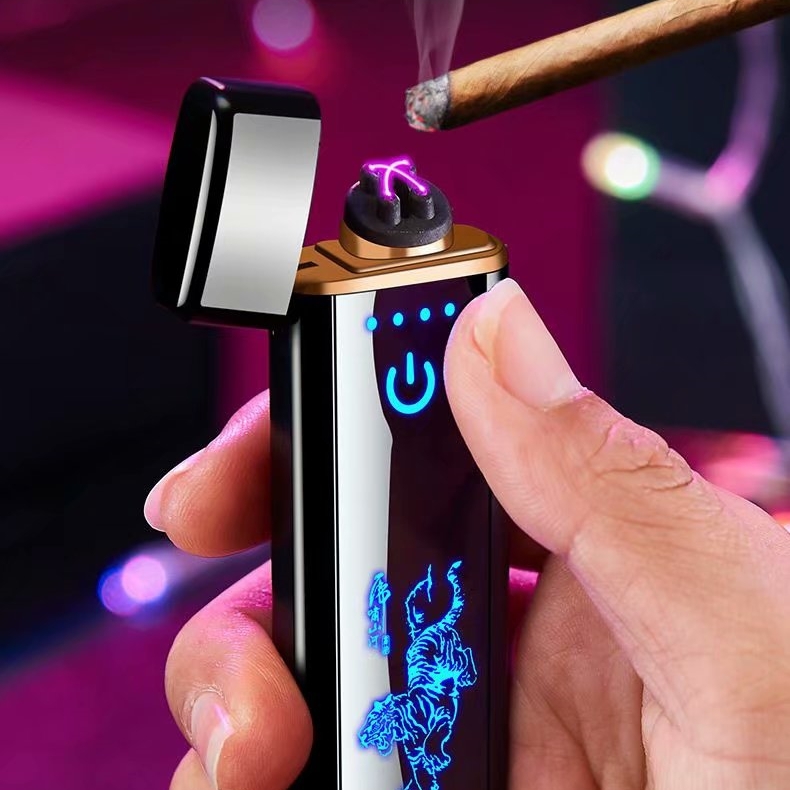 High-tech touch sensing double arc ignition lighter with gift box and custom logo