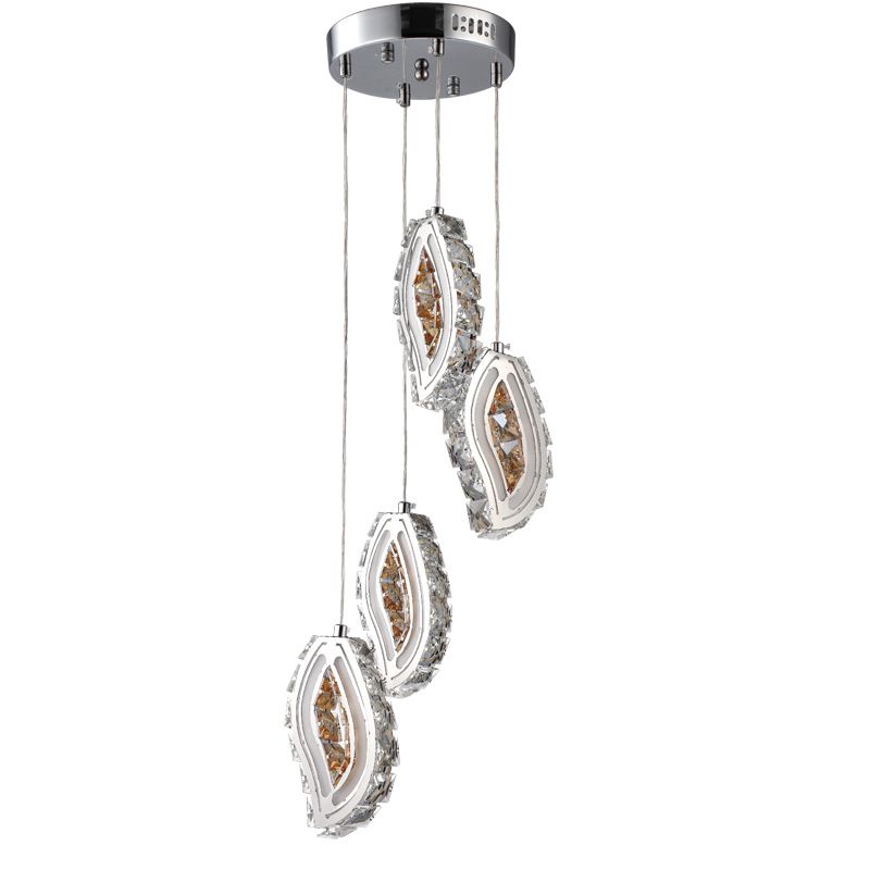 Crystal dining room chandelier modern living room leaf crystal chandelier bedroom lamp creative lighting