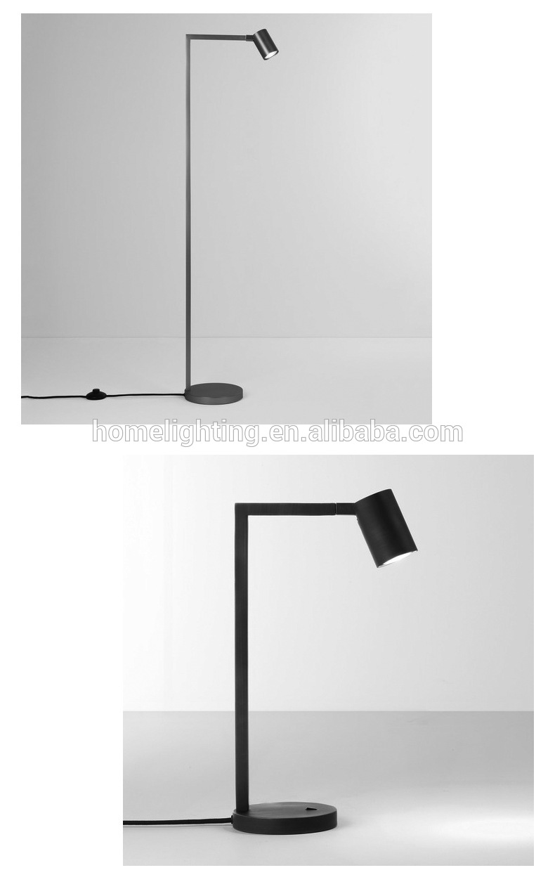 JLT-4582 Nickel Adjustable Head LED Table & Floor Lamp Set For Hotel Room Lighting Fixture