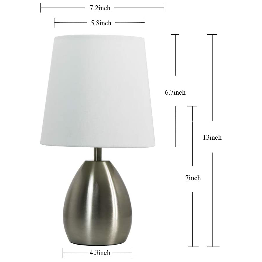 JLT-4592 Unique Metal Base Antique Brass Nickel Table Lamp With Gray Linen Shade for Home Bedroom Bedside Nightstand Light