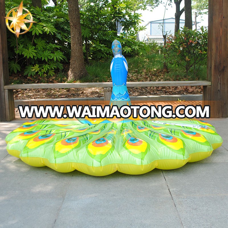 Hot sales promotion large inflatable peacock pool float swimming ring