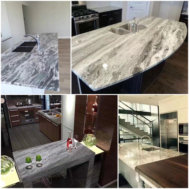 Grey Vein Marble Countertop Grey Marble Customized Size Kitchen Top