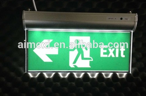 220V Emergency warning light Aluminum 3 hours battery backup led exit sign for warehouse