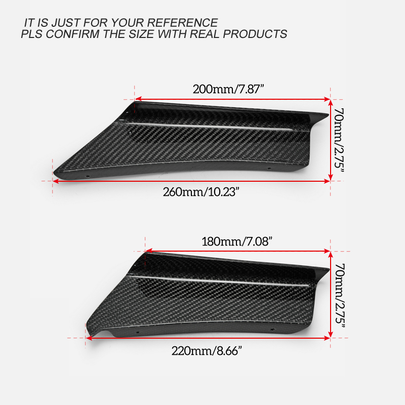 For Civic Type R FK8 EPA Type Carbon Fiber Front bumper Canard 4Pcs