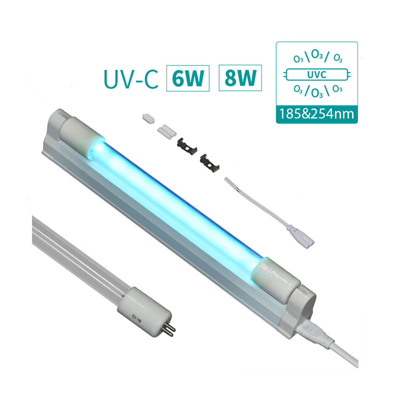 CE 110V 220V 8W 6W T5 Tube UVC IP20 Sterilizer Kill Dust Mite Eliminator 254nm Clean Quartz Lamp UV Germicidal Light for Bedroom