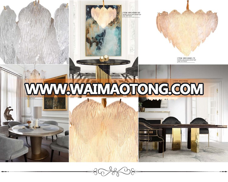 Wholesale Large Art Glass Luxury Modern Lighting Leaf Chandelier For Use In Living Rooms Or Hotels