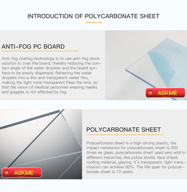 Professional Factory Custom Bending Thermoforming Anti-Scratch Coating Polycarbonate Solid Sheet