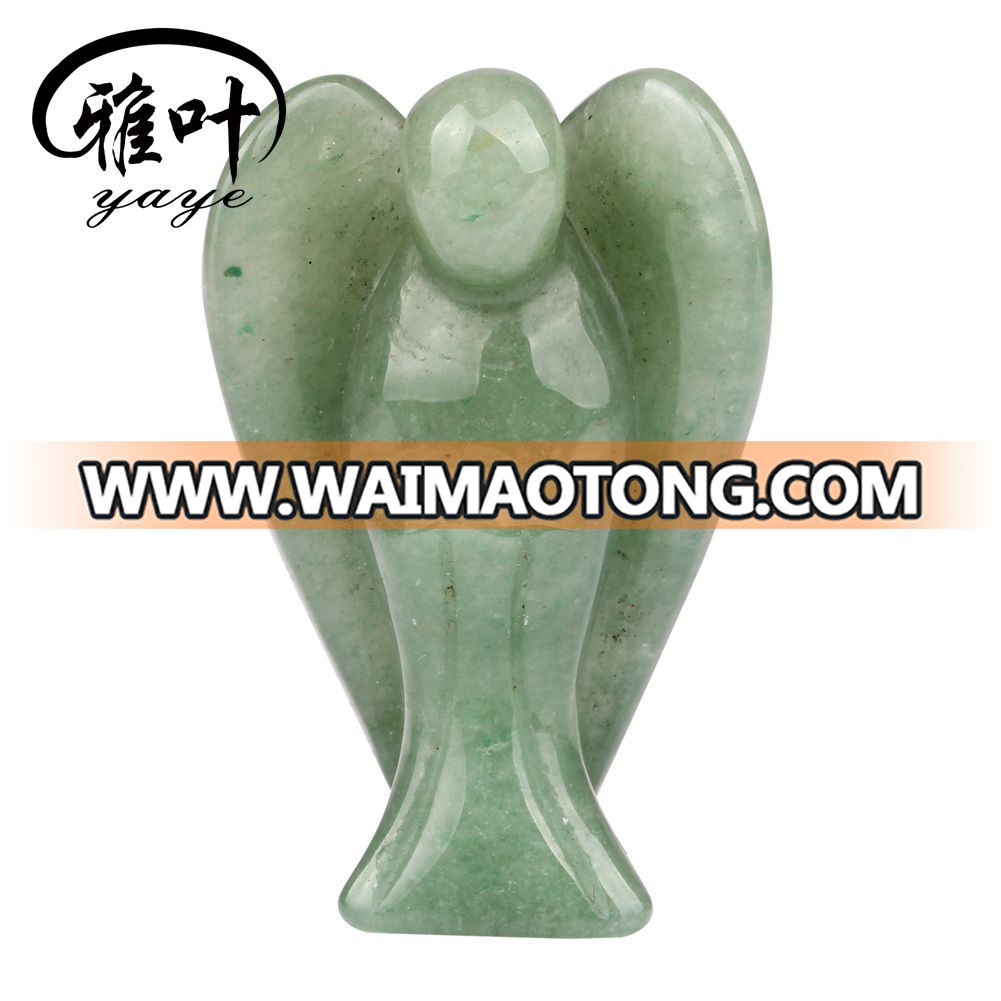 Natural Semi Precious Stone Green Aventurine Stone Angel