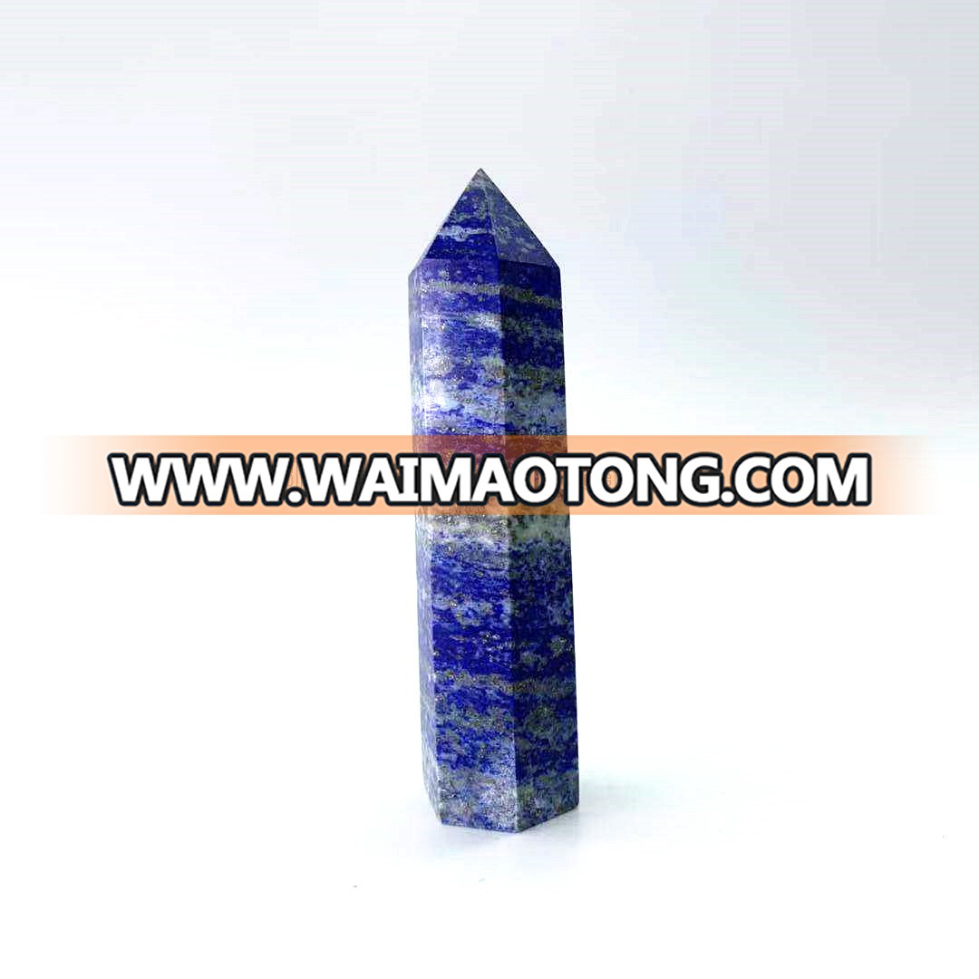 wholesale natural Lapis Lazuli point healing blue crystal wand lapis lazuli crystal craft quartz point