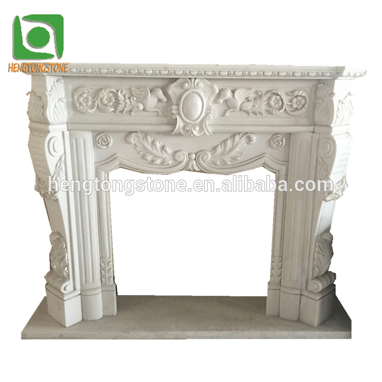 Quyang Factory Marble Fireplace Mantel Sculpture For sale