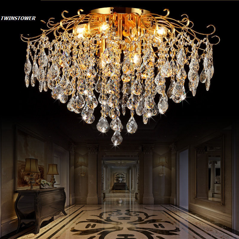 European luxury ceiling crystal lamp living room chandelier bedroom lamp K9 crystal chandelier manufacturers wholesale