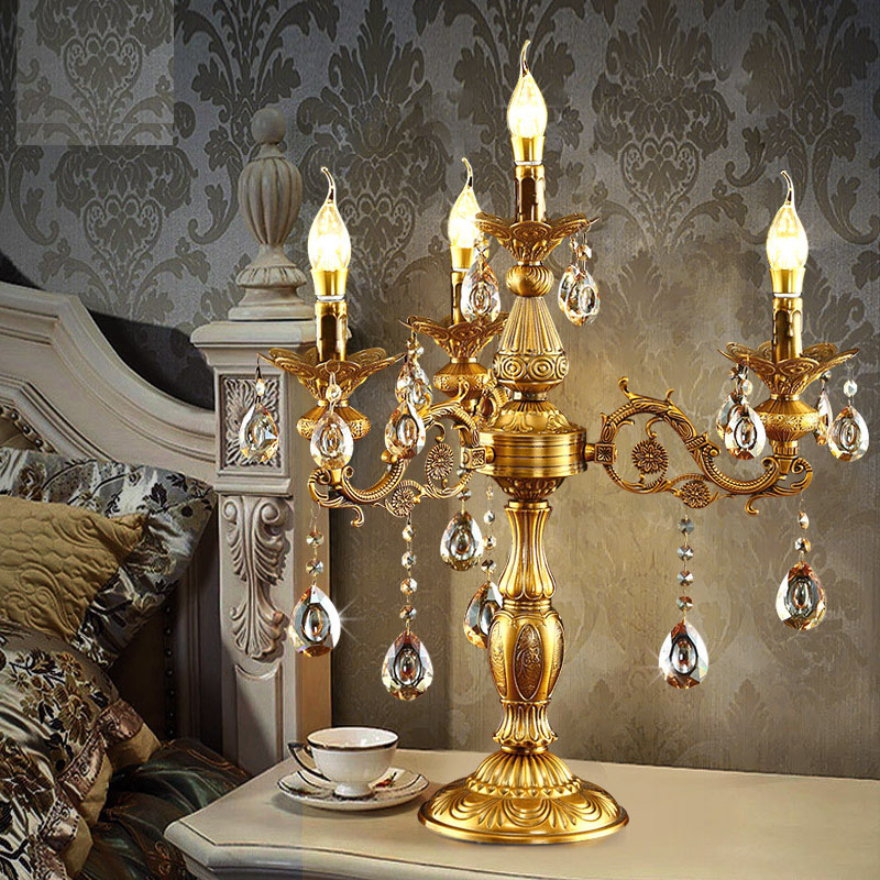 European table candle chandelier for weddings hotel guest room lamps manufacturer crystal table chandelier