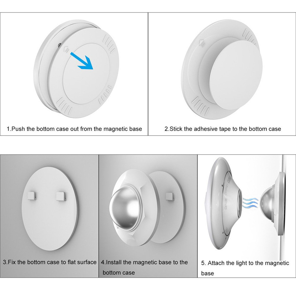 360 degree Rotating Body Sensor Night Light Rechargeable LED Motion Sensor Light