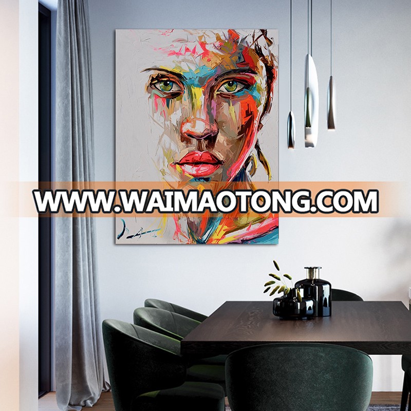 Abstract Knife Portrait Oil Painting Modern Big Size Canvas Wall Art Printed Canvas Posters Prints Dropshipping no Frame