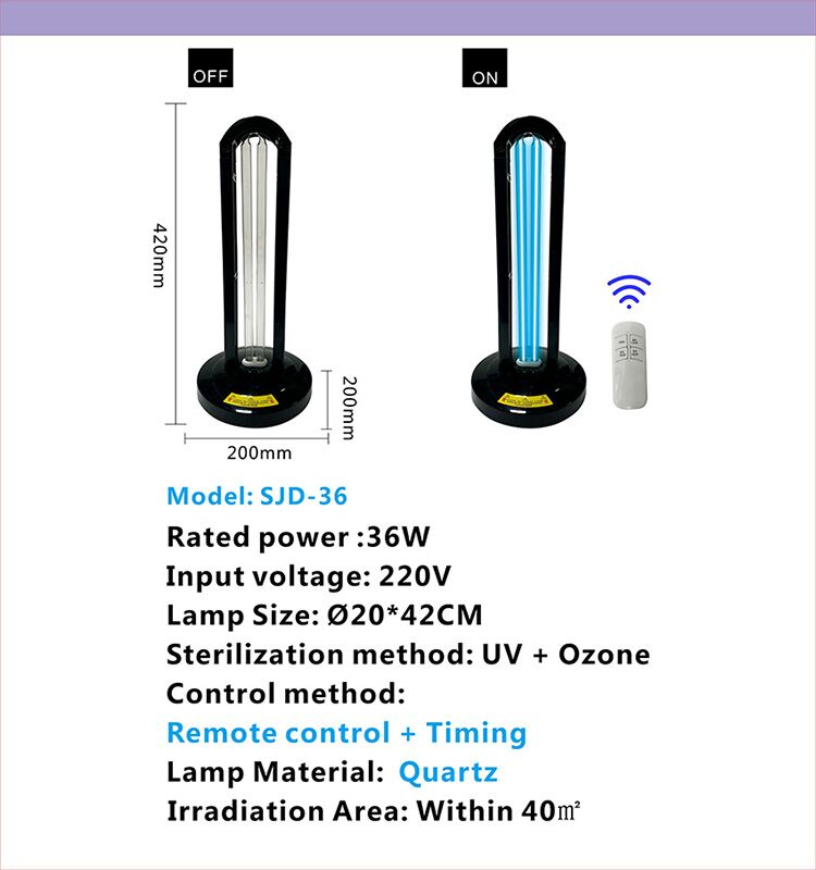 2020 Newest 36W UV Ozone Germicidal Light