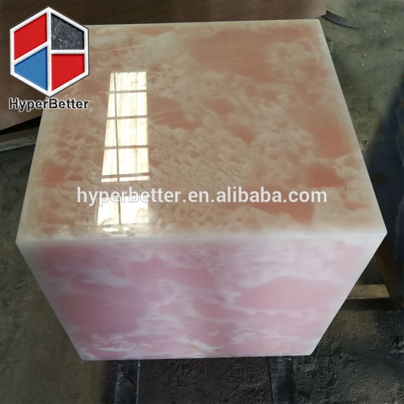 Blue onyx marble cube block table