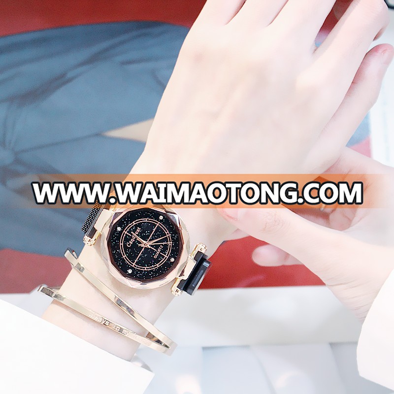 Tik Tok Magnet Stone Starry Sky Women Watches Student Fashion & Casual Elegant Quartz Watch Ladies Watch