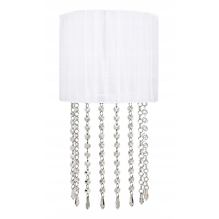 Crystal Drops Silk Shade Acrylic Wall Lamp NS-123027W