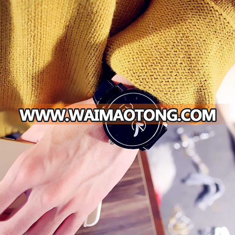 Trendy Yes No Simple Big Dial Boy and Girl Students Couple Watch Harajuku Style Vintage Quartz Women White Black Watches