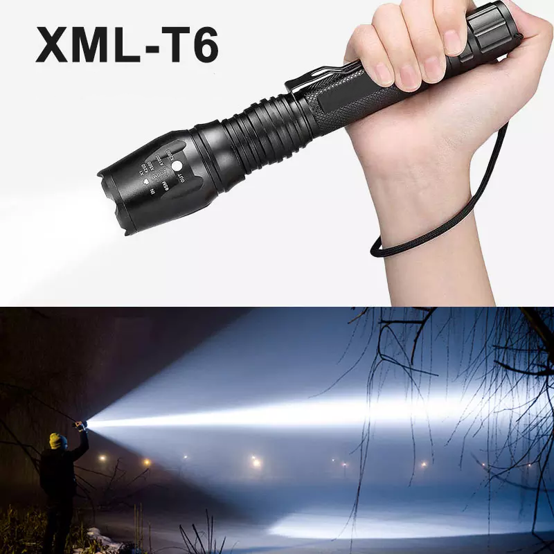 Factory direct sales Handhold 5 Modes Zoomable design Tactical Flashlight LED Torch Flashlight