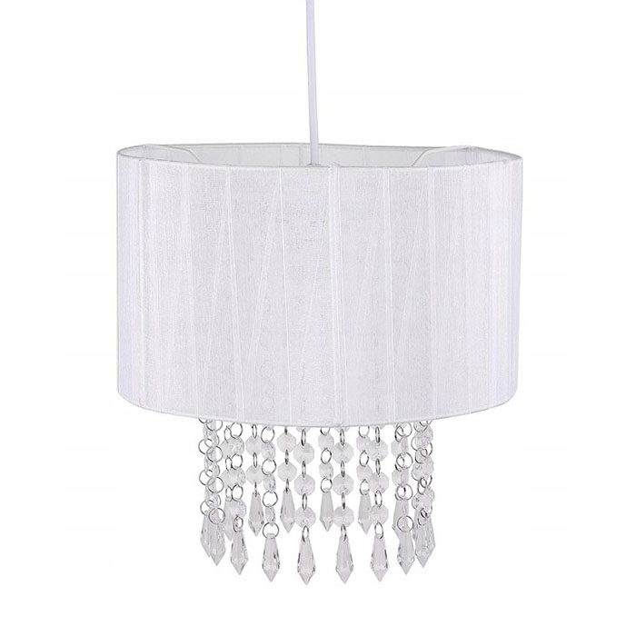 Silk cloth fabric shade white color circle pendant lamp NS-120091-2W