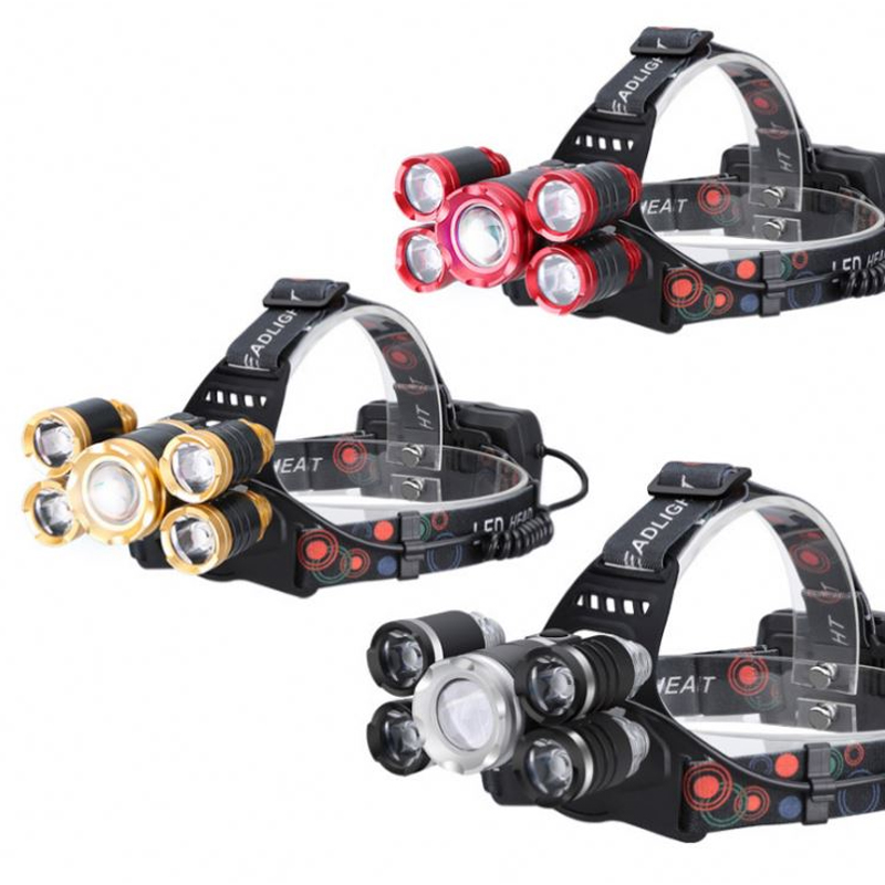 High Power LED Aluminum Zoom Headlamp Adjustable Headlight Head Flashlight Head Lamp