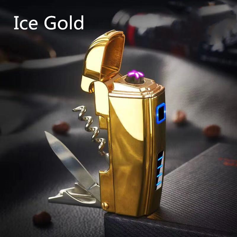 Hot Sell Multi-function Plasma USB Lighter ,Rechargeable Lighter With Knife