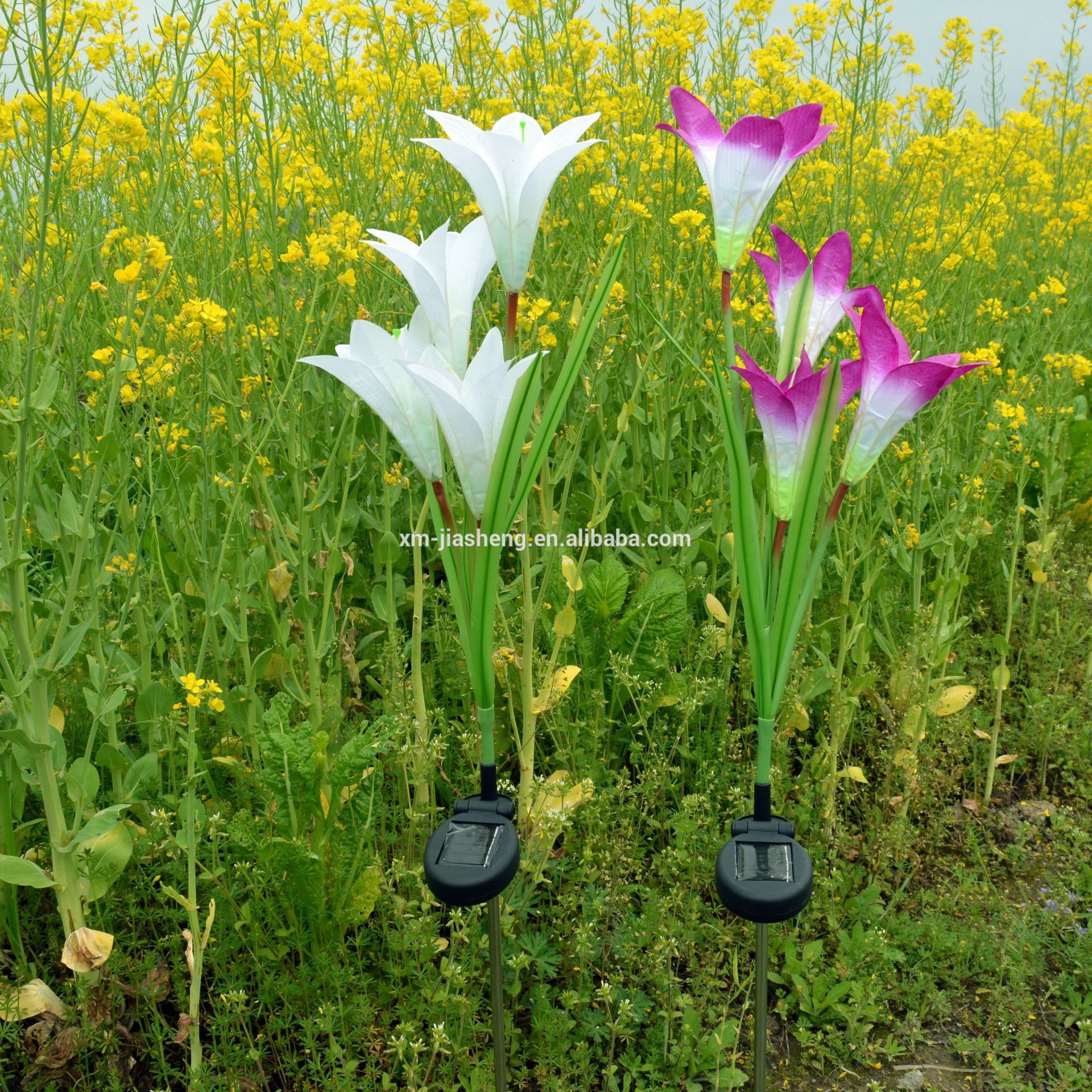 Hot sale new product lily flower 4led solar light for wedding Garden outdoor decoration,landscape,pathway,street,zone