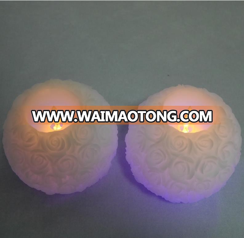 Wholesale Rose Texture Wax Ball led candles with moving flame