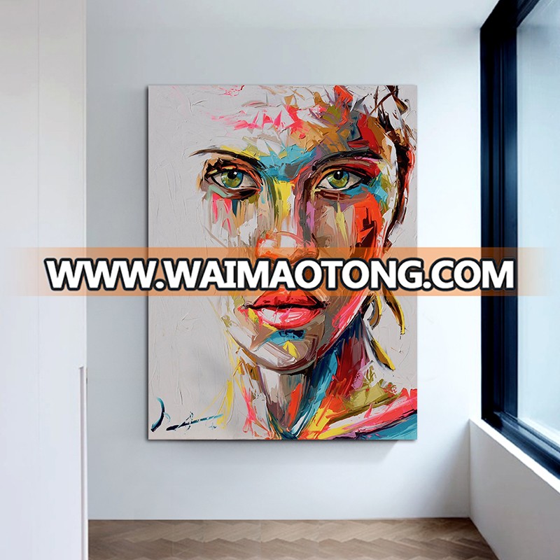 Abstract Knife Portrait Oil Painting Modern Big Size Canvas Wall Art Printed Canvas Posters Prints Dropshipping no Frame