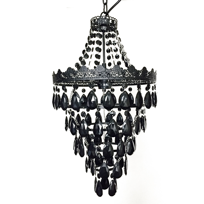 Antique Round Iron art Black Water Drop Acrylic Chandelier Pendant Lighting for home decorative NS-120245D