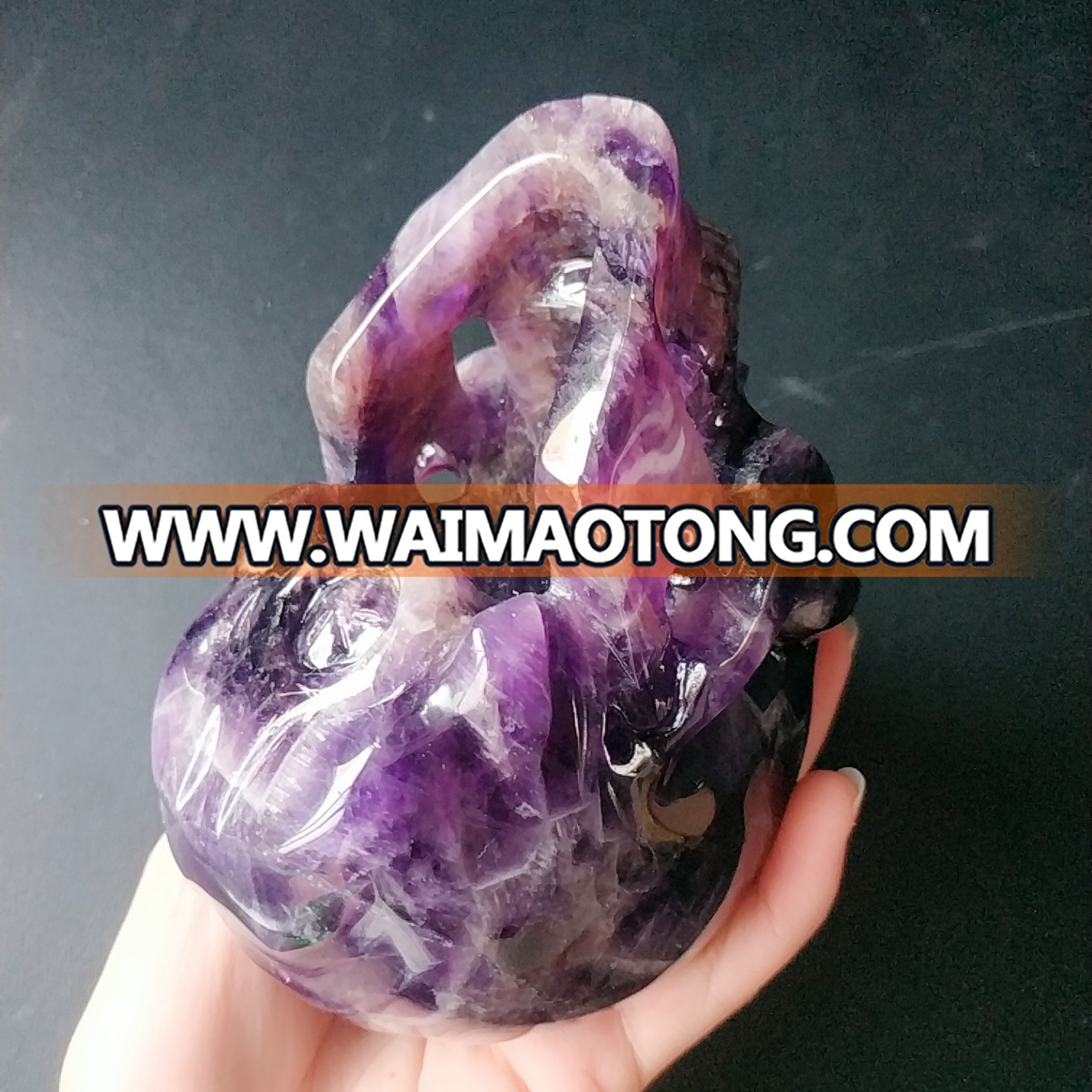 Wholesale Natural Quartz Crystal Skulls Dream Amethyst Skulls Hollow Top Quality Crystal Carvings Home Decoration