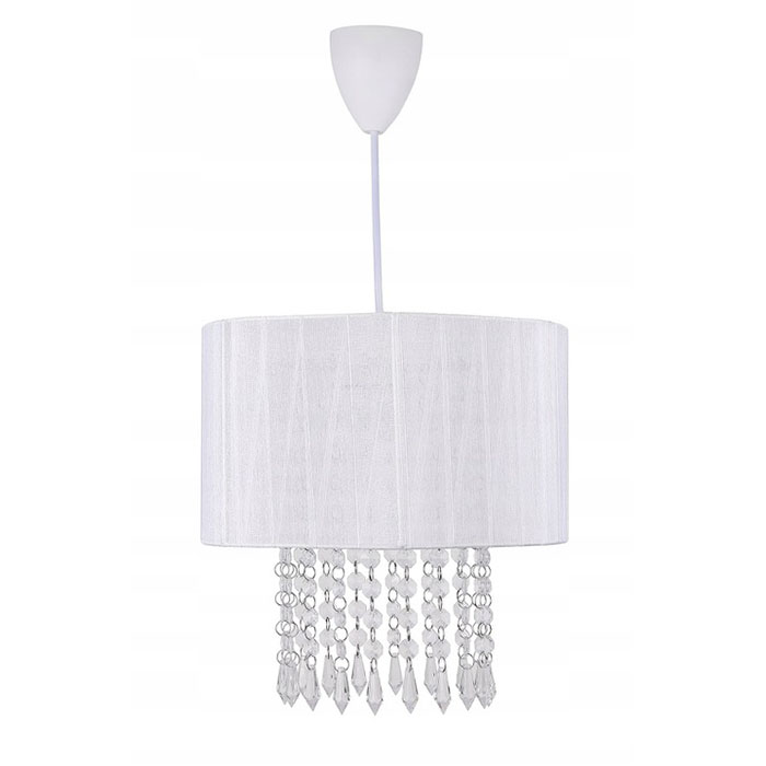 Silk cloth fabric shade white color circle pendant lamp NS-120091-2W