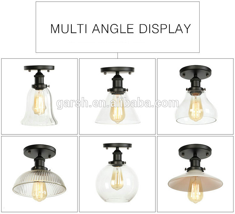 Loft Lamparas De Techo Glass Ceiling Mount Lamp Industrial Ceiling Light