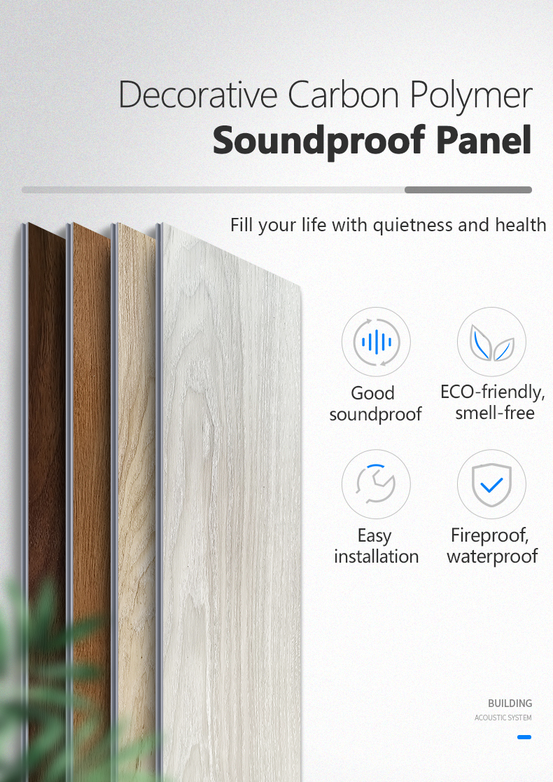 Decorative Waterproof Sound dampening Wall panel Carbon Polymer Acoustic Panel