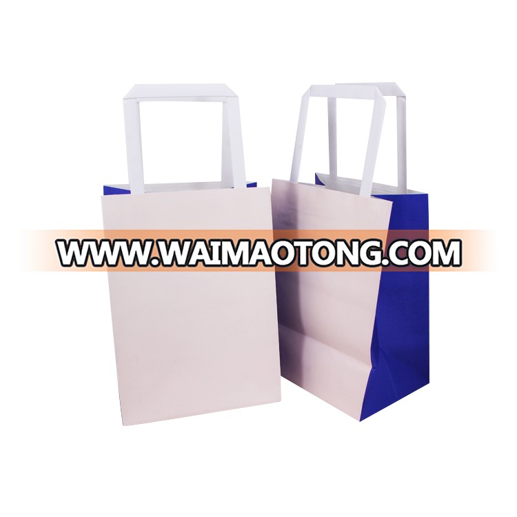 Yilucai Qingdao Supplier 150g Custom White Kraft Food Paper Shopping Bag with Handle