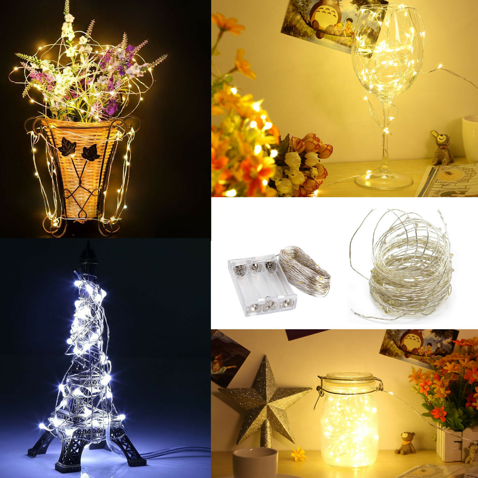 Waterproof 1M - 10M LED String Fairy lights Holiday lighting Garland For Christmas Tree Wedding Party Decor Powered Battery