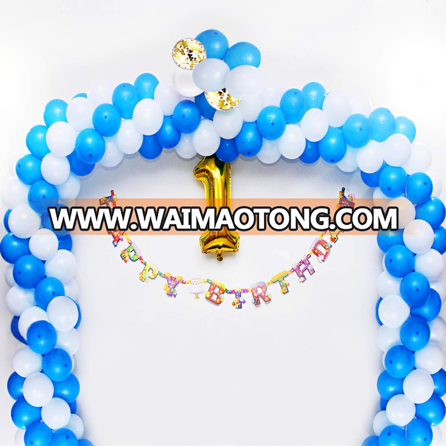 Balloon Garland Kit Balloon Arch Garland for Wedding Birthday Party Decorations (White Blue)