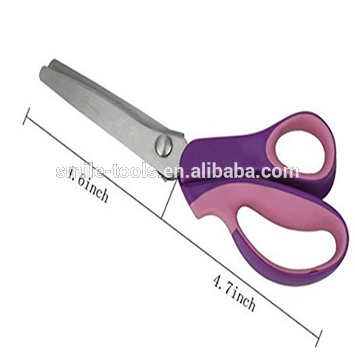 Double Color Rubber Handle Lace Fabric Tailor's Scissors Stainless Steel Cutting Textile Craft Decorative Scissors