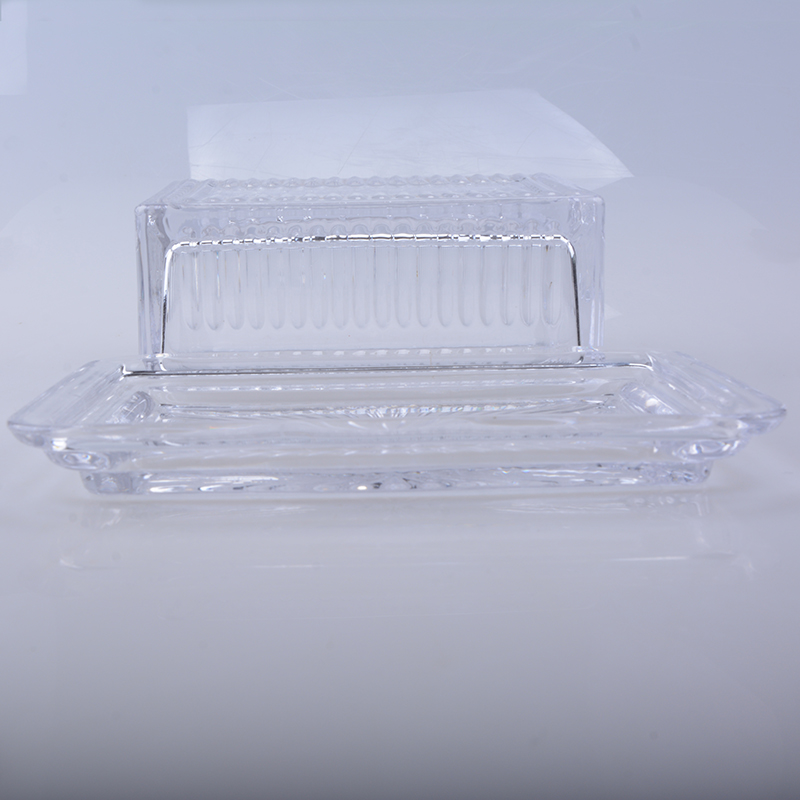 home basic clear glass butter dish