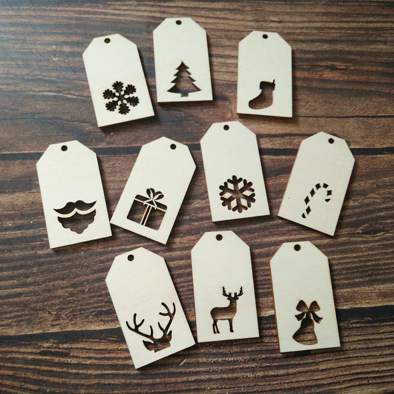 Laser Cut Wooden Christmas Theme tags