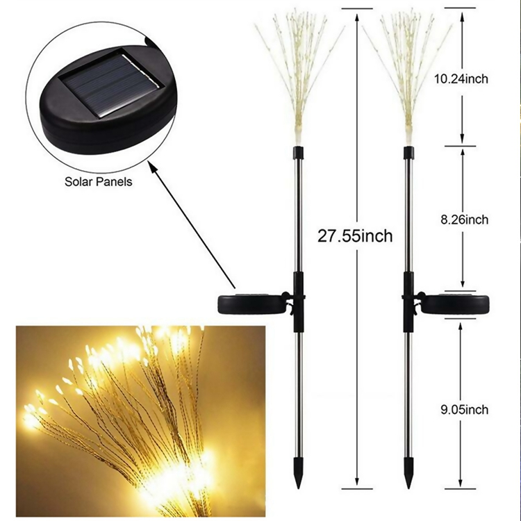 Solar Fireworks String lights For Garden Decoration LED String Christmas Festive Fairy lights Outdoor Solar lamps