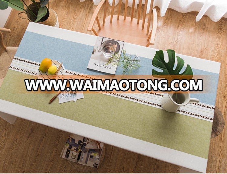 Daily Use Cotton and linen Embroidery Tassel  Tablecloth Rectangular Coffee Table Dinner Table Cloth