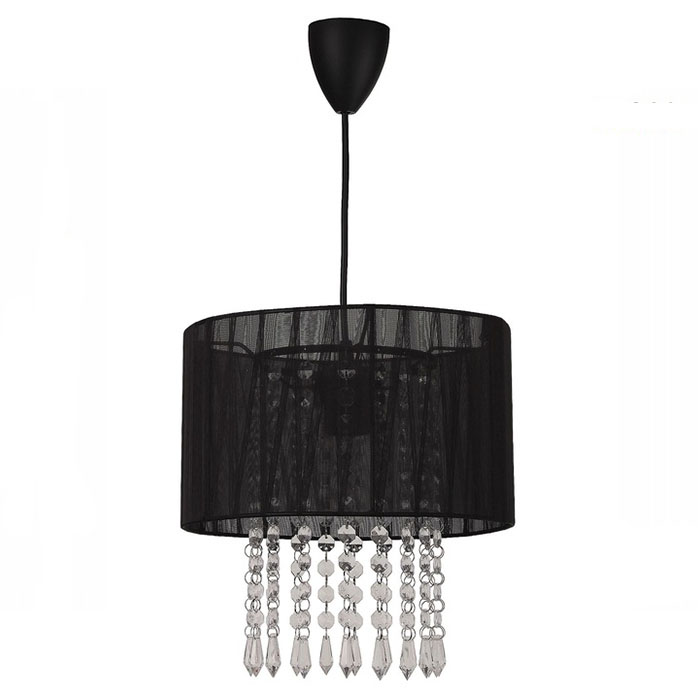 Black silk lampshade crystal chandeliers decorative acrylic pendant lamp NS-120091-2D