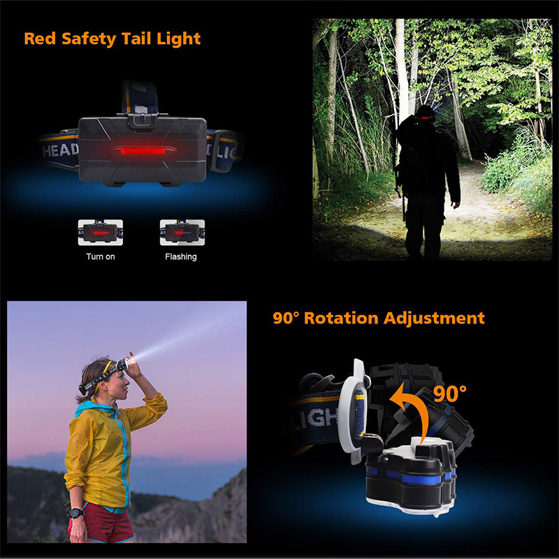 Amazon Hot sale 8 LED headlamp T6 + COB USB charging outdoor high-light headlamp