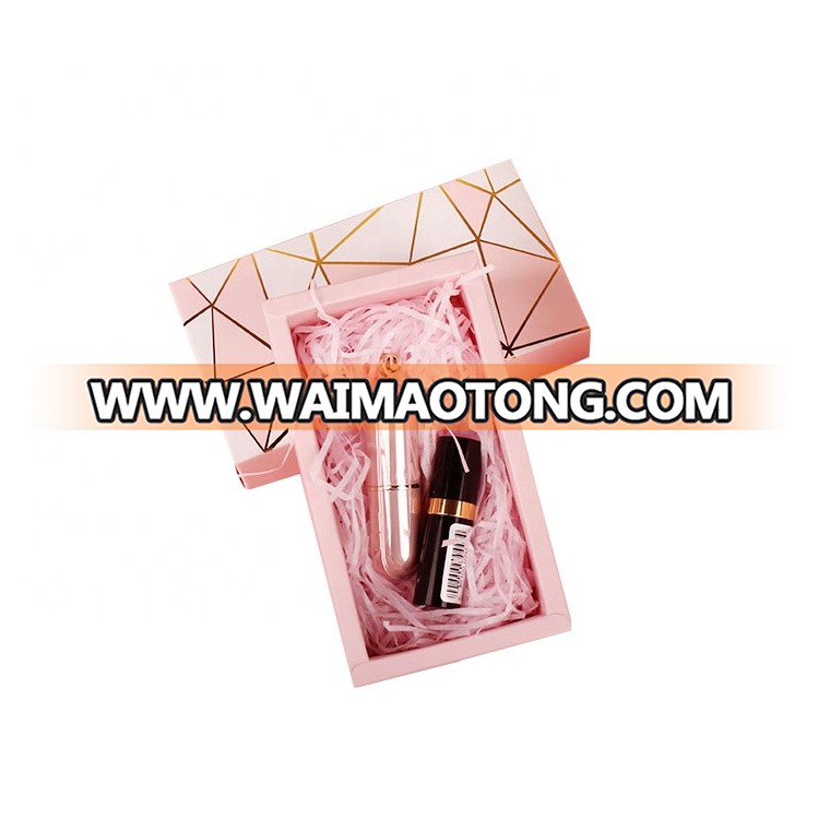 gold foil stamp make up gift box custom lipgloss packaging box for lipstick