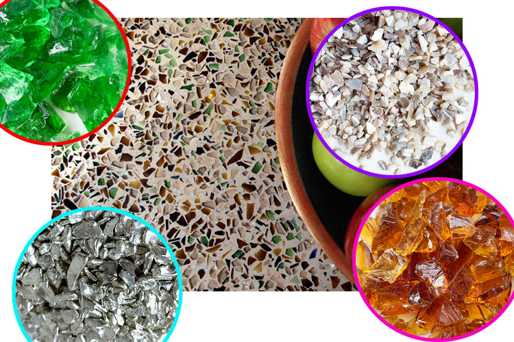 recycled 1-3mm 3-6mm  craft/terrazzo mirror chips crushed glass