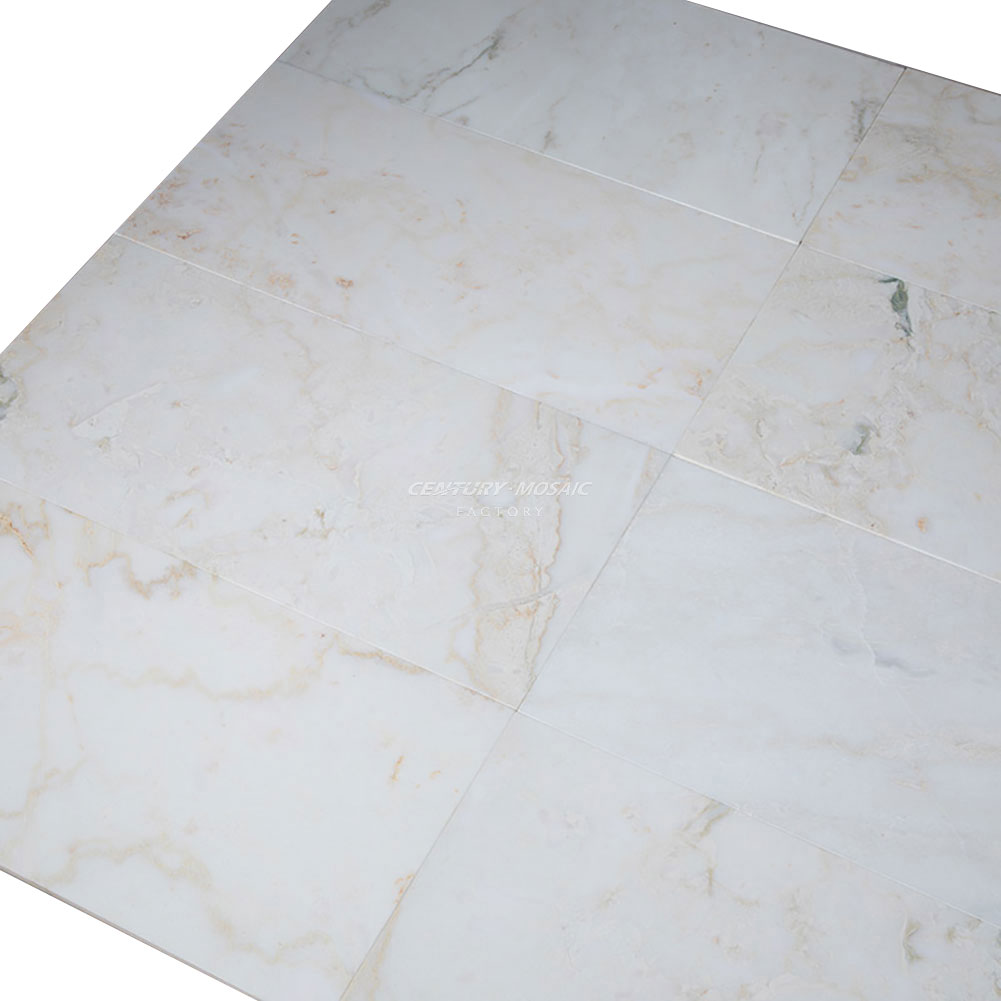 Asian Calacatta Gold White Marble Tile With Gold Veins