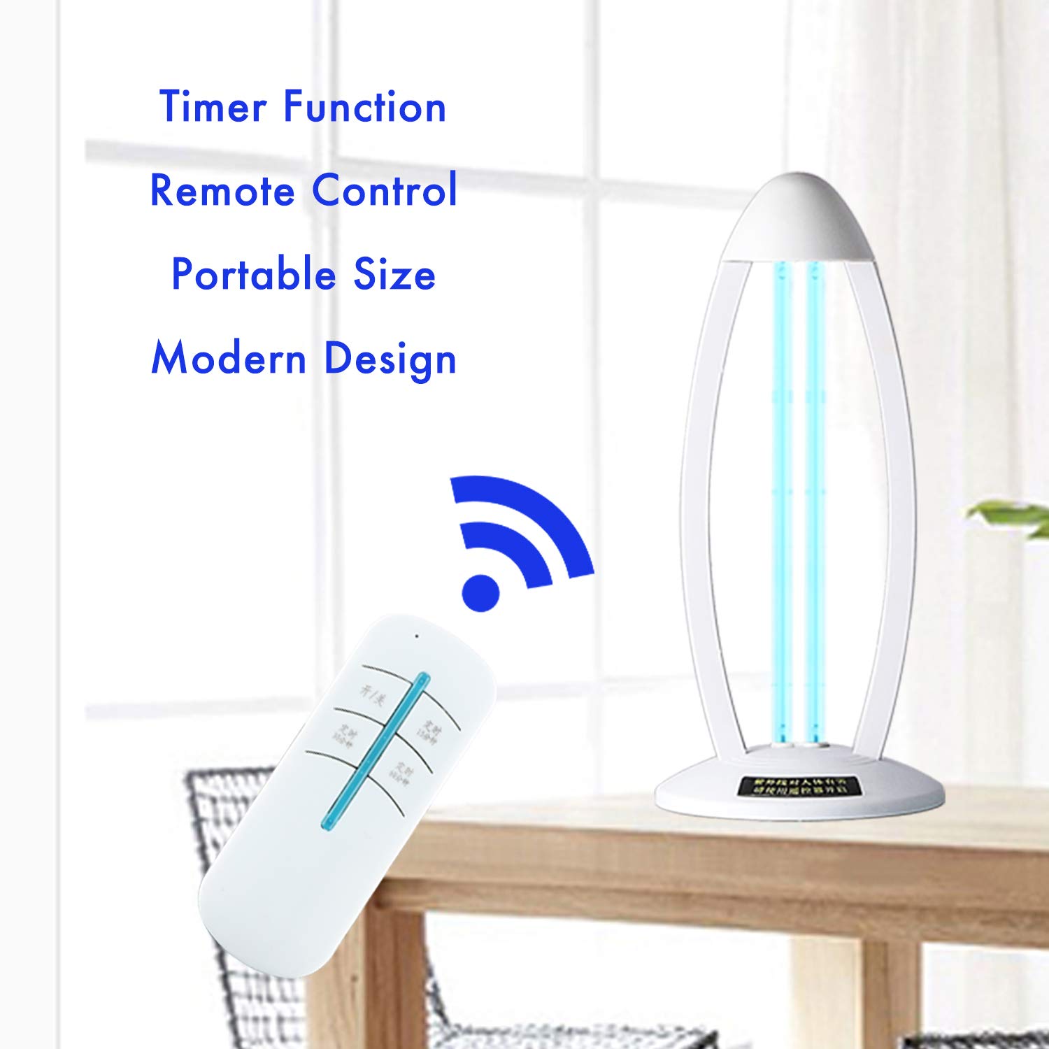 110V 38W Timed Remote Control Sterilization lamp Mobile Portable Sanitizer Disinfect Light Ultraviolet Germicidal Lamp