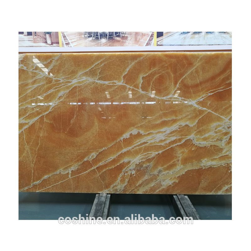 Decoration bar top backlit onyx honey marble slabs